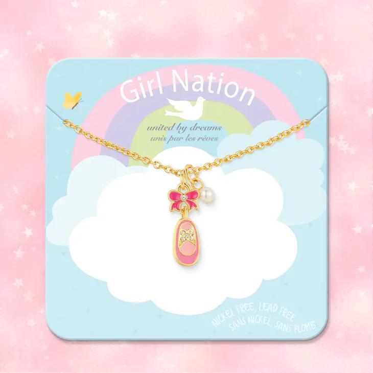 Sweet Petite Necklace - Crystal Ballet Shoe