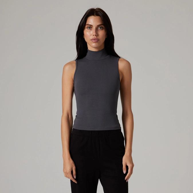 Talentless Womens Mock Neck Rib Tank
