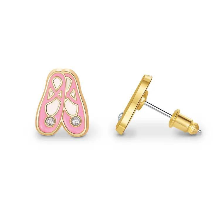 Charming Whimsy Necklace and Earring Set - Ballet Shoes