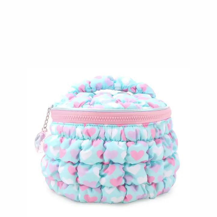 MG Quilted Scrunchies Printed Hearts Glam Bag