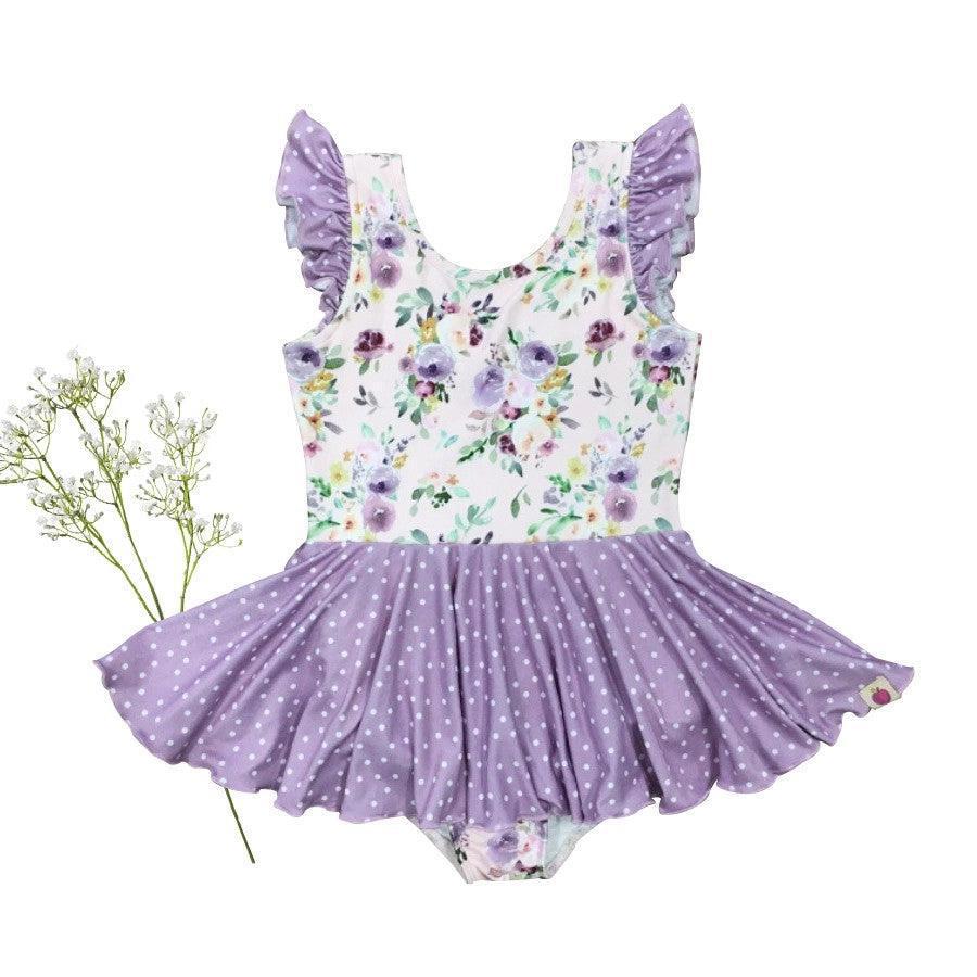 Farrah Violet Breeze Short Sleeve Leotard