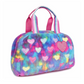 Plush Tie-Dye Heart-Patched Medium Duffle Bag