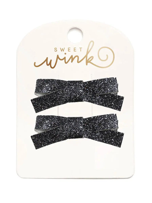 Glitter Bow Clip Set