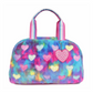 Plush Tie-Dye Heart-Patched Medium Duffle Bag