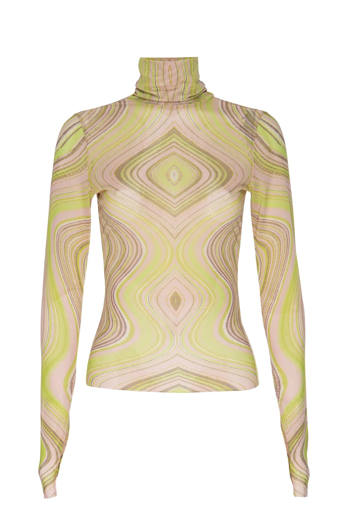 Zadie Power Mesh Turtleneck Top